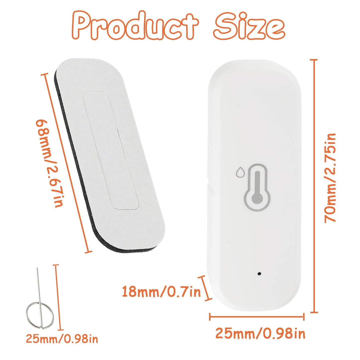 WiFi Hygrometer Thermometer Sensor, Indoor Outdoor Wireless Temperature Humidity Sensor, with Remote Monitor and Alert Compatible with Alexa(1 Pack)