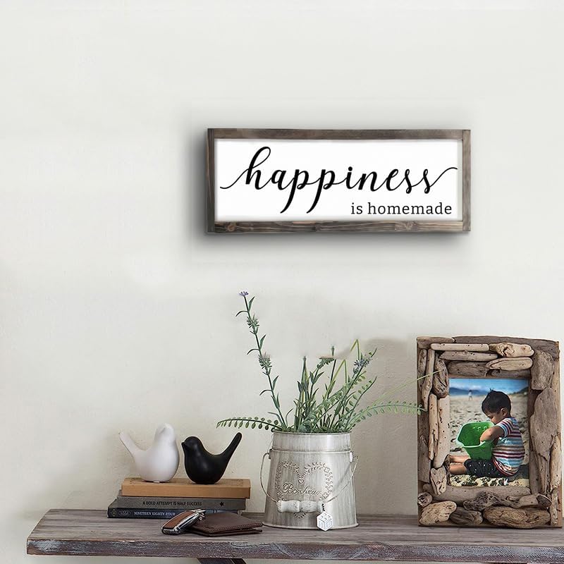 Dazingart Happiness is Homemade Sign, Farmhouse Kitchen Sign,Rustic Wooden Kitchen Wall Decor for Dining Room (Happiness)