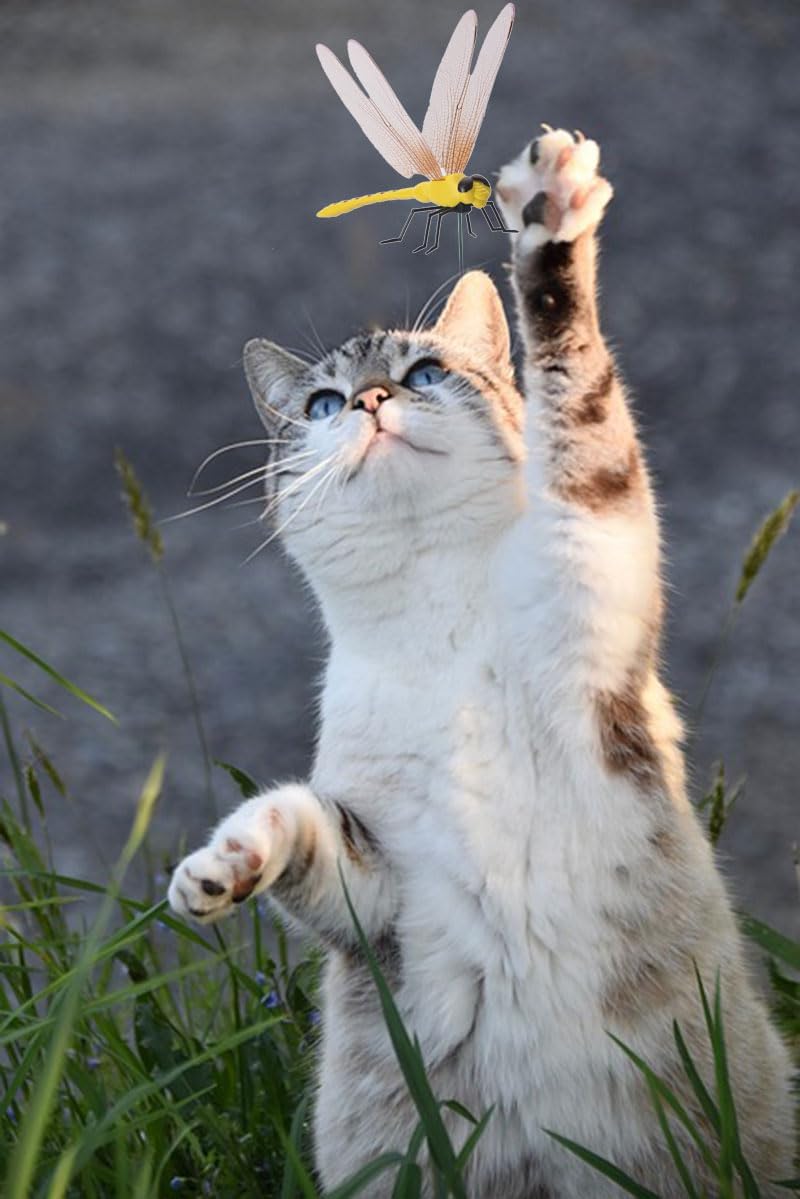 Spiritlele 20 PCS 3D Dragonfly Clips Colorful Hat Clip Fake Dragonfly Garden Decor for Patio Outdoor Indoor