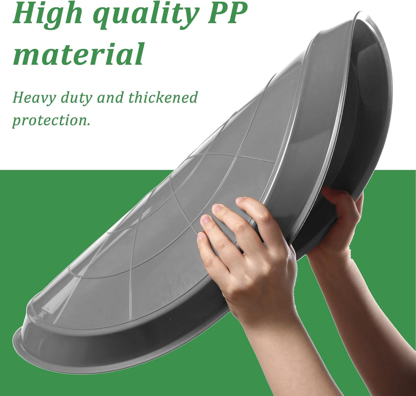 Eccliy 6 Pack Plastic Plant Saucer Heavy Duty Planter Saucers Large Plant Pot Saucers Plastic Water Trays for Indoors and Outdoors Flower Plant Plant Drip (Gray,23 Inch)