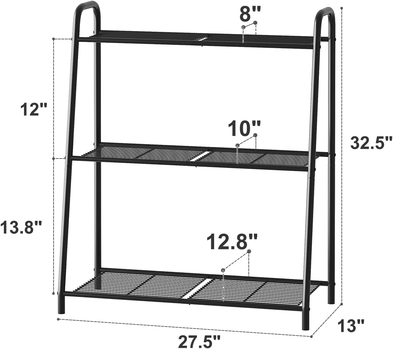 Metal Plant Stand Indoor Outdoor for Multiple Plants,3 Tier Plant Shelf,Large Heavy Duty Flower Holder Ladder Plant for Living Room, Patio, Balcony (Black)