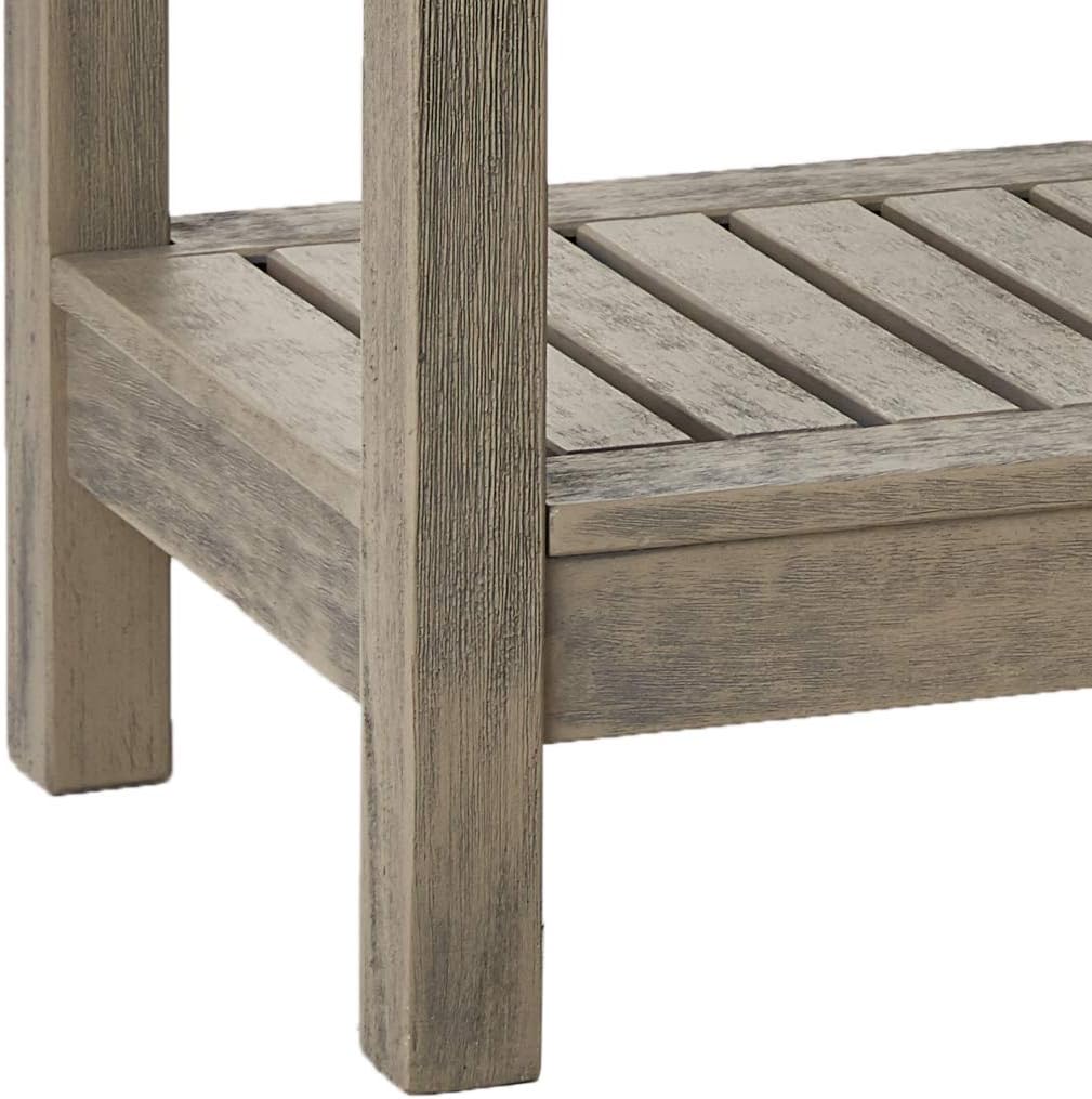 Cambridge Casual Solid Wood West Lake Outdoor Console Table – Weathered Gray Finish – Durable and Stylish Accent Plant Table for Patio, Deck, Porch, Garden, and Outdoor Spaces
