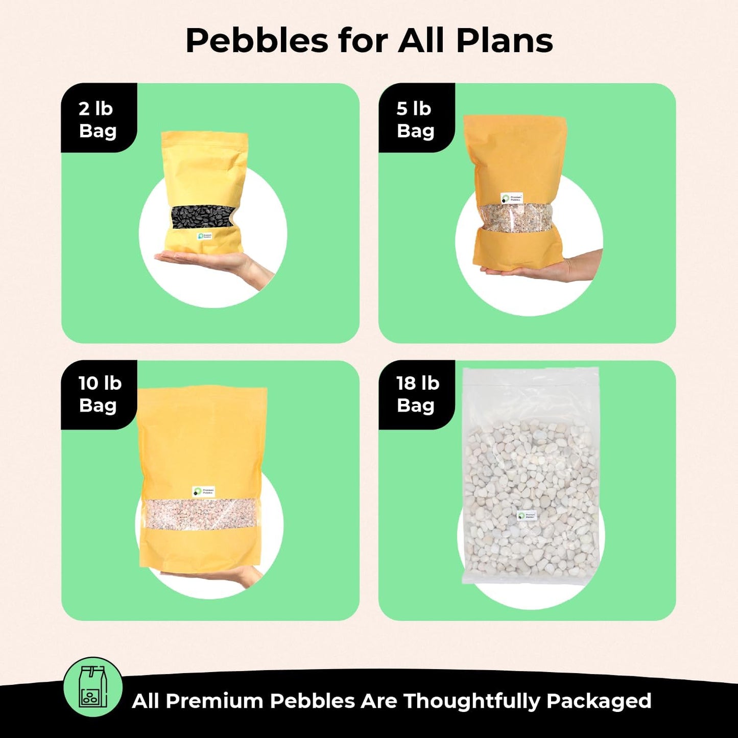 Rocks for Plants. Green Jade Decorative Polished Pebbles. 1/5 Inch – 5 lbs for Garden, Vase fillers, Crafting, Succulents, pots, Plants (Mini (0.2 Inch), Green Jade - Polished, 5)