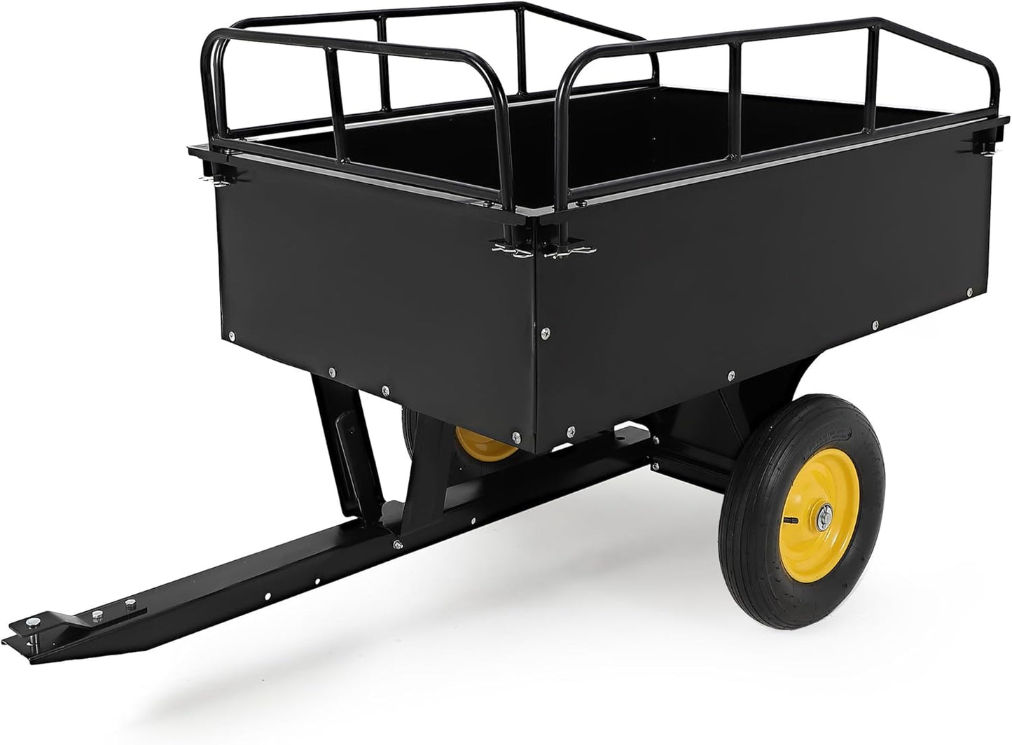 GAOMON Heavy Duty ATV Trailer Tow Behind Dump Cart, 17 Cu.Ft. 750Lbs Capacity, Pull Behind Steel Yard Wagon Dump Trailer for Tractor Lawn Mower Garden