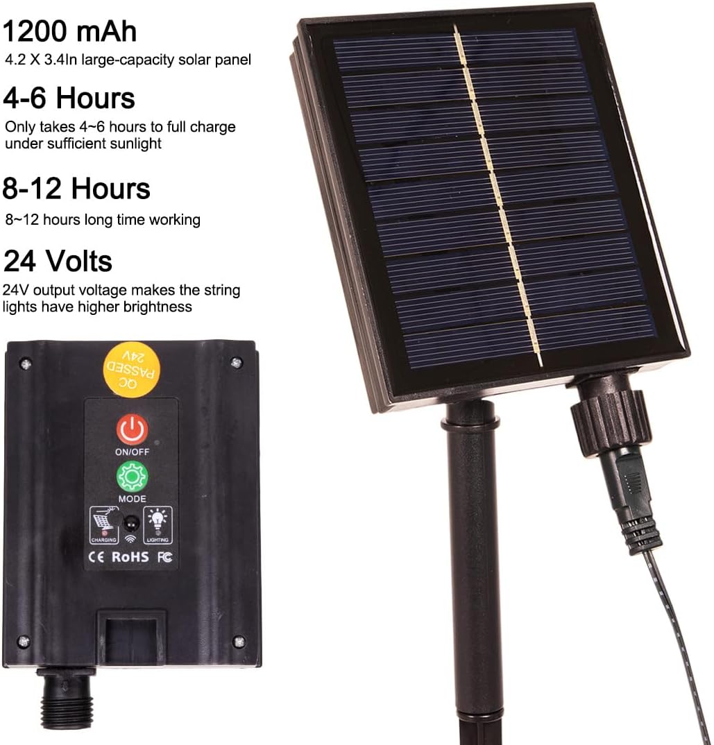 Solar String Lights for Outside High Bright Outdoor Waterproof Solar Powered String Lights with Remote for Tree Garden Backyard Patio Porch (Warm White, 100FT 300 LED)