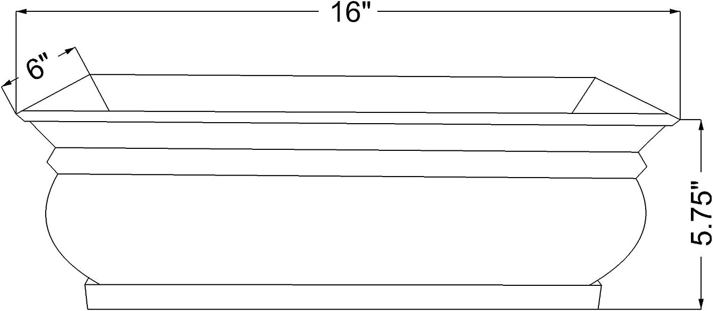 H Potter Herb Planter Pots Succulent Window Box Rectangular Indoor Outdoor Flower Garden Planters Dimensions 16 x 6 x 5.75 Inches