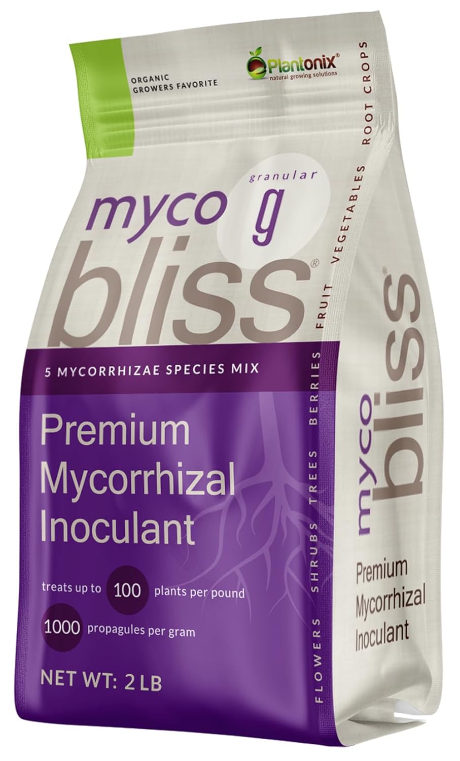 Myco Bliss Granular (2lbs) - Mycorrhizal Fungi for Plants - 5 Strain Mycorrhizal Inoculant with 1000 Propagules Per Gram - Highly Concentrated Mycorrhizae for Plants, Potting Soil, & Garden Soil