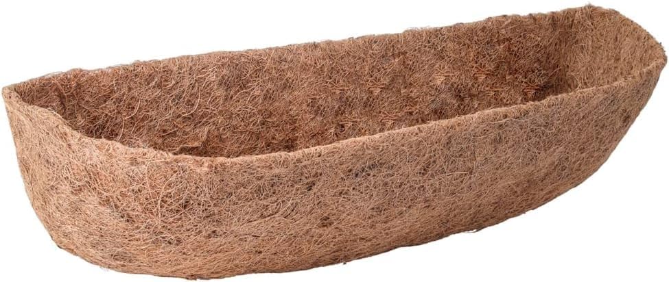 36 inch Replaceable Coco Liner for Railing Basket Horse Trough Coco Liner for Window Box, Coco Liner for Fence Flower Baskets 100% Natural Coir Liners for Basket (36 in / 4Pcs)