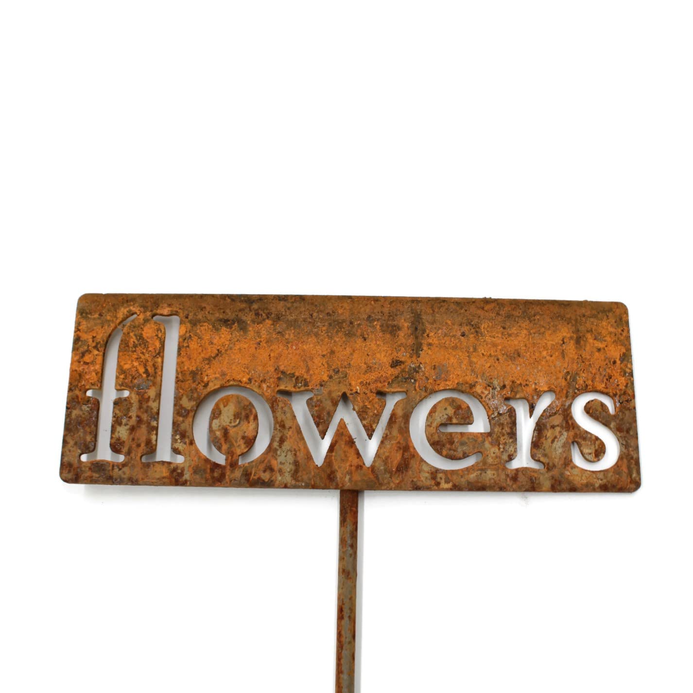 Classic Metal Garden Markers 19 Inches Tall (flowers, Naturally Rusted)