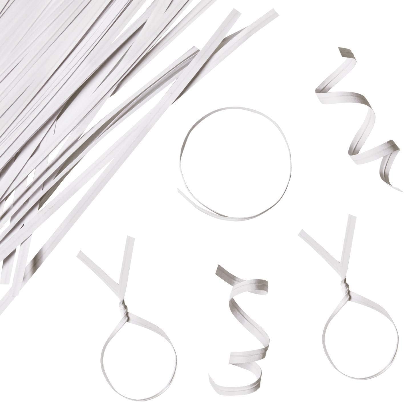 Paper Twist Ties 1000Pcs 6Inch White Color Cable Ties for Making Facial Face Mask Plants Party Cello Candy Gift Bags Cake Pop