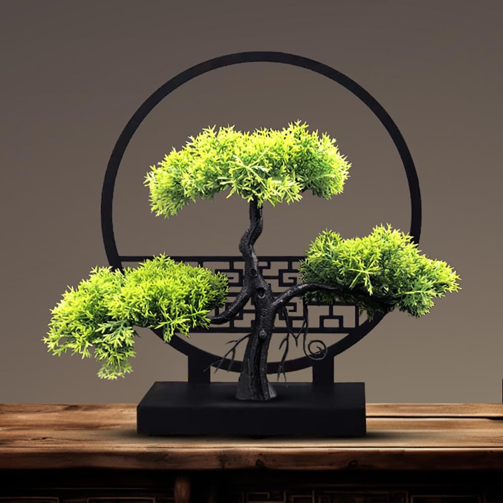 Ryoma Artificial Pine Tree Set Simulated Bonsai Features Ornaments Chinese - Style Desktop Screen Ornament 2 Set