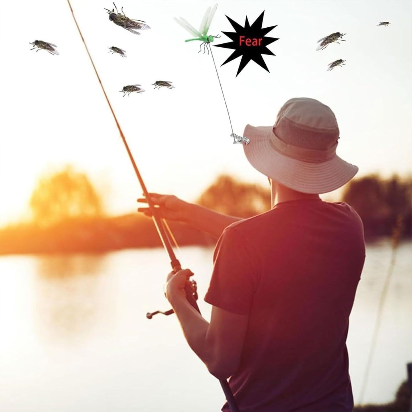 20 Pcs Dragon Fly Clips for Bugs Repellent, 3D Artificial Dragonfly Hat Clip, Dragonfly Garden Decor (20, 4 Colors)