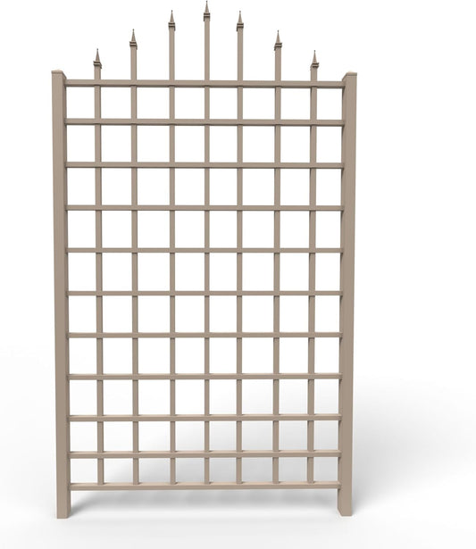 Dura-Trel Winchester 57 x 95 Inch PVC Vinyl Outdoor Garden Patio Trellis, with Wall Mounting Screws, Mocha