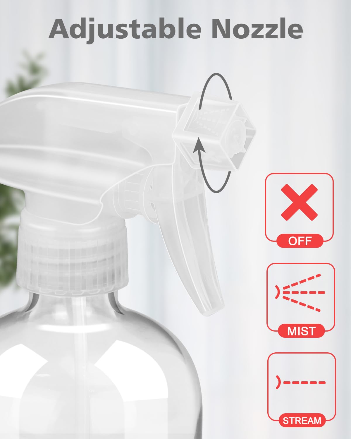 Glass Spray Bottles with Silicone Sleeve Protection, Empty 16OZ Reusable Spray Bottles, Refillable Containers with Spray Nozzles for Cleaning Solutions, Plants and Essential Oils 1 Pack Red