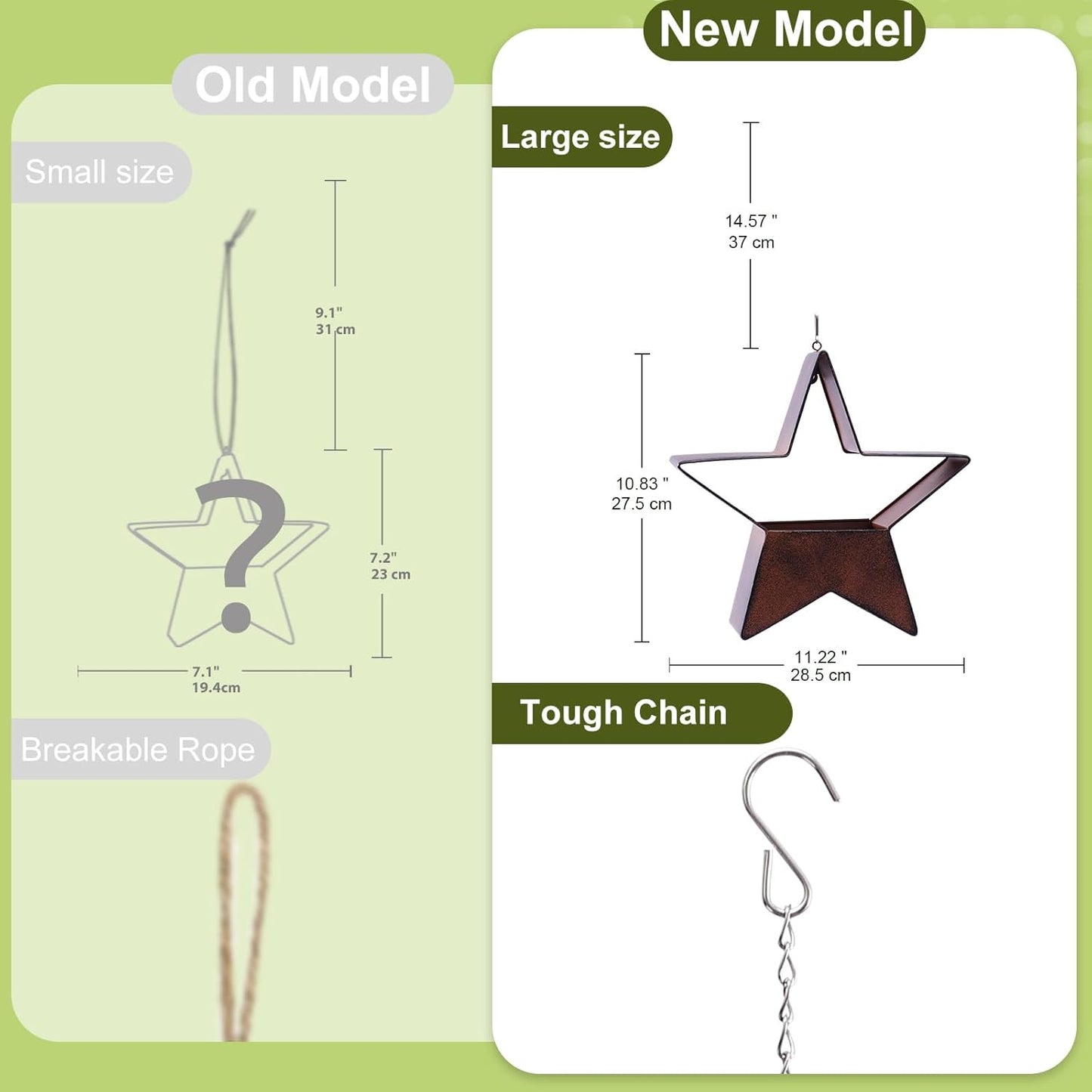 Metal Plant Hangers Indoor and Outdoor: Birthday Gifts for Women Mom Wife Garden Lovers - Rustic Star Shape Hanging Planters Perfect for Window Wall Living Room Office Decor