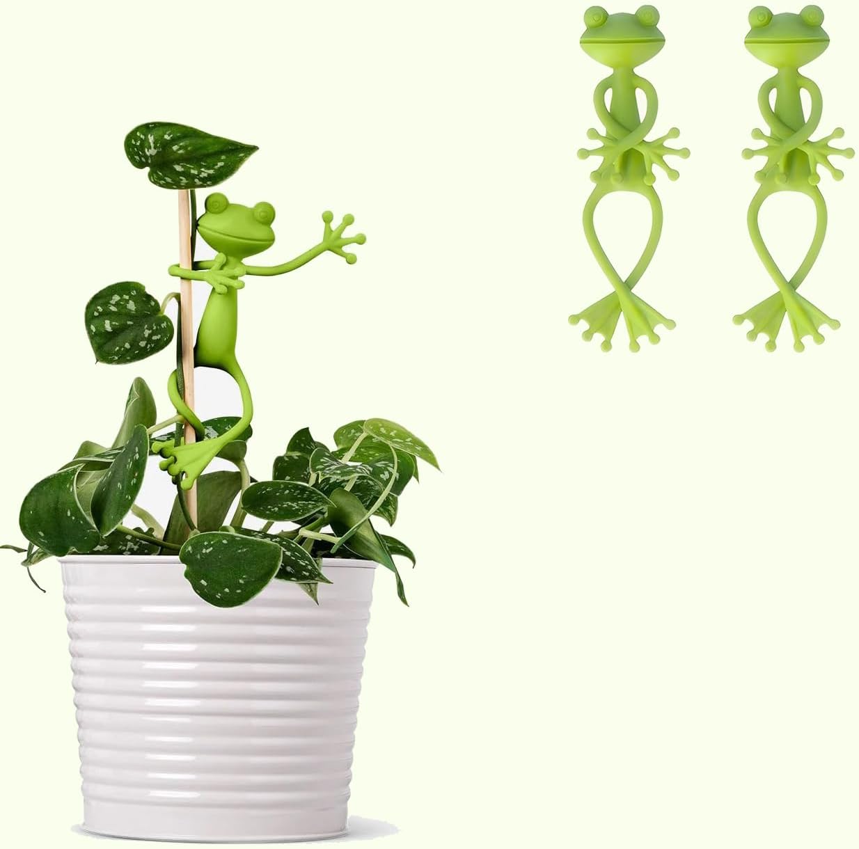 Frog Plant Stand for Potted Plants & Vines - Sturdy Gardening Clips with Cute Frog Design, Indoor/Outdoor Plant Stand Accessories - Multipurpose Garden Decor Clips for Flower Pots (2pc)