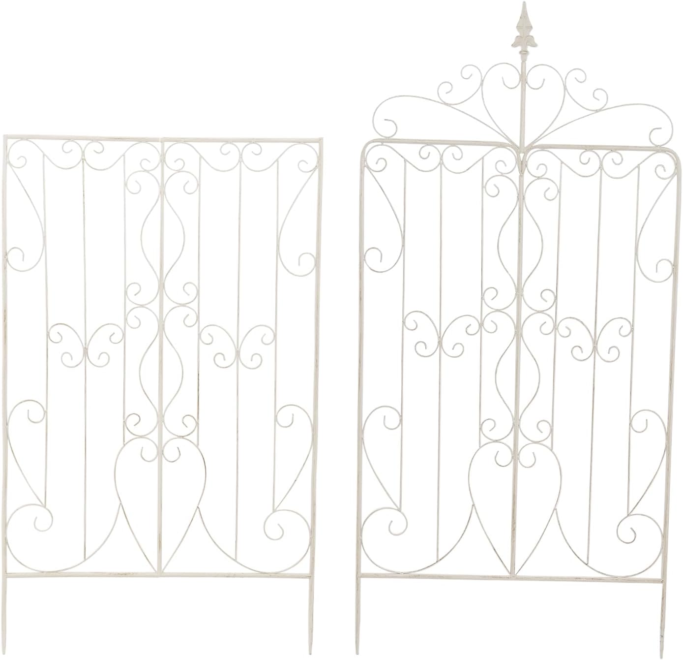 Sungmor 2 Pack Large Garden Trellis for Climbing Plants, 92.5 Inch Tall Rustic White Garden Metal Trellis, Decorative Trellis for Outdoor Rose Vines Cucumbers Support, Greenhouse, Flowerbed, Backyard