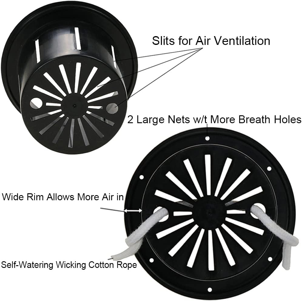 MUZHI Orchid Pot with Slotted Mesh and Holes, Plastic Round Self Watering Planter for Indoor Plants,Flowers,Herbs 3sets and 2sizes, White 7 inch