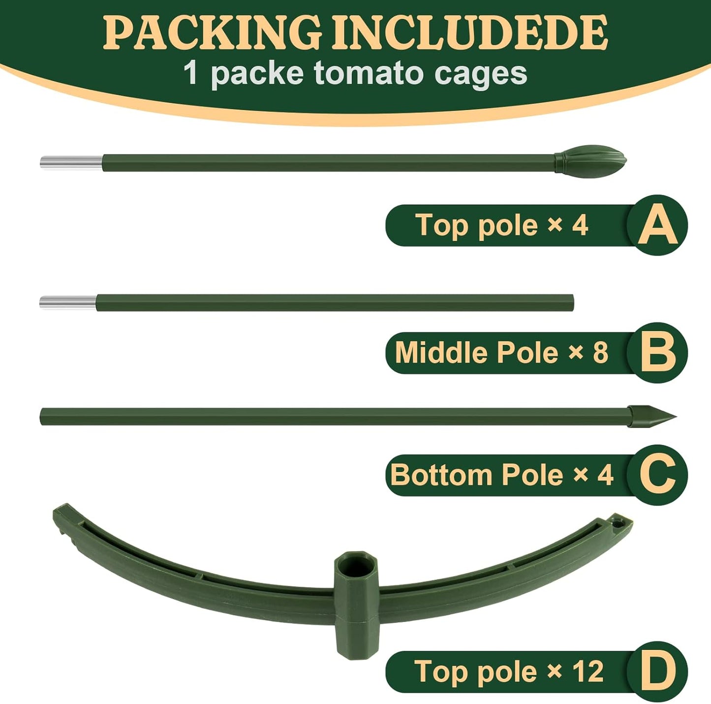 Garden Trellis, Tomato Cage Tall Plant Support Climbing Vines Flowers Stands Cucumber Trellis Plant cage(Tall 55.1 inches，2 Pack)