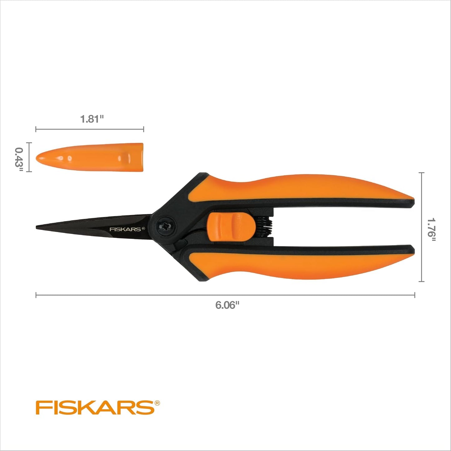 Fiskars Pruning Snips - 6" Garden Shears with Comfort Grip and Spring Action - Sharp and Precise Non-Stick Steel Blades - Quality Pruning Shears for Plants in Grow Tents and Hydroponics - 2 Pack