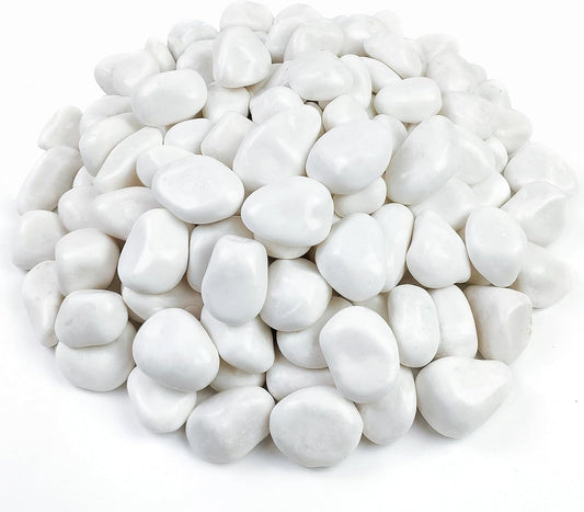 40 lbs Large White River Rocks for Landscaping, 2-3 Inch Decorative Polished Pebbles for Plants, Vase, Terrarium, Stones for Planter, Garden and Yard Paver