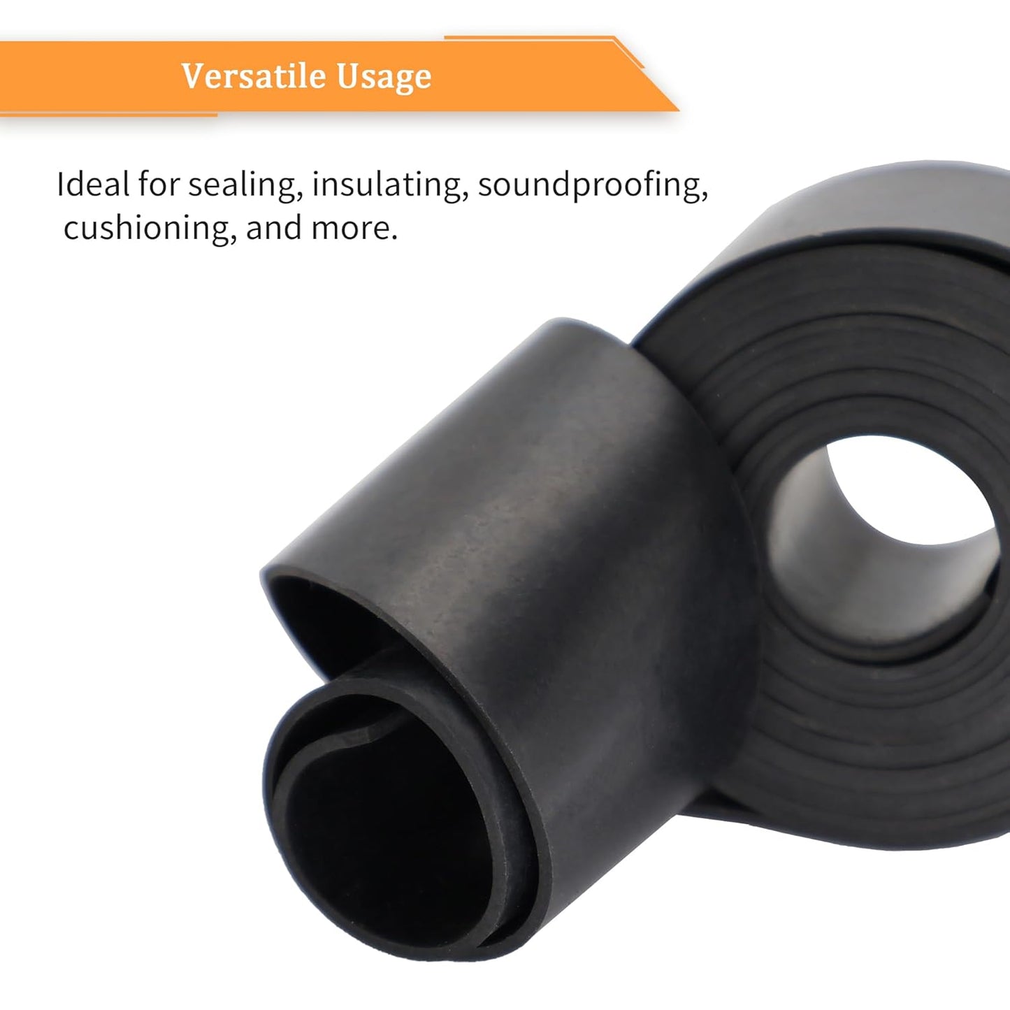 Neoprene Rubber Strips 1/4 (.250)" Thick X 1" Wide X 25' Long, Solid Rubber Rolls Use for Gaskets DIY Material, Supports, Leveling, Sealing, Bumpers, Protection, Abrasion, Flooring