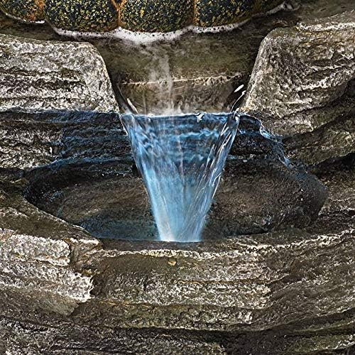 Sitting Buddha 21" High Large Zen Asian Indoor Outdoor Decor Faux Stone Floor Fountain with Light LED Standing Waterfall Water Feature for Outside Garden Patio Yard Backyard Porch - John Timberland