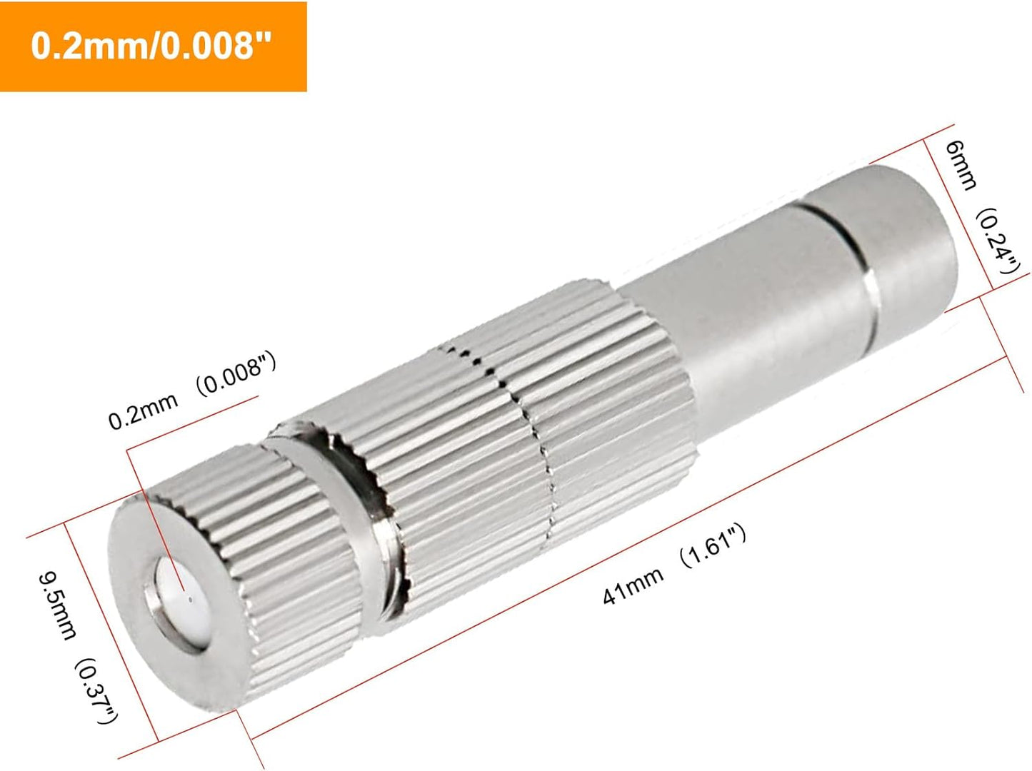 20pcs Brass Mister Nozzles, 6mm Misting Nozzles for Outdoor Cooling System, Landscaping, Air Humidification, Greenhouse Irrigation (with Filter, 0.008"/0.2mm Orifice)