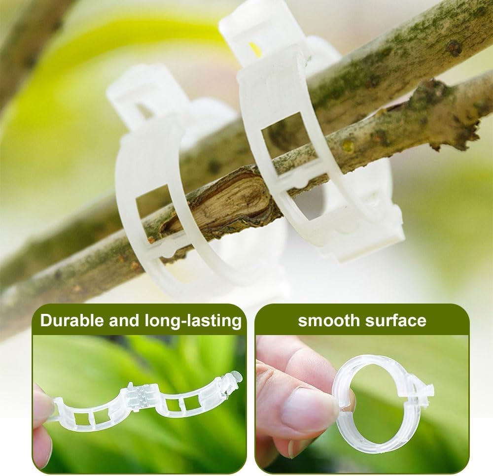 150 PCS Secured Plastic Plant Clip, Plant Support Clips, Garden Clips for Climbing Plants, Plastic Trellis Clips Plant Support Clips Tomato Grape Vine Vegetables Plant Fixing Clips (150, Green)
