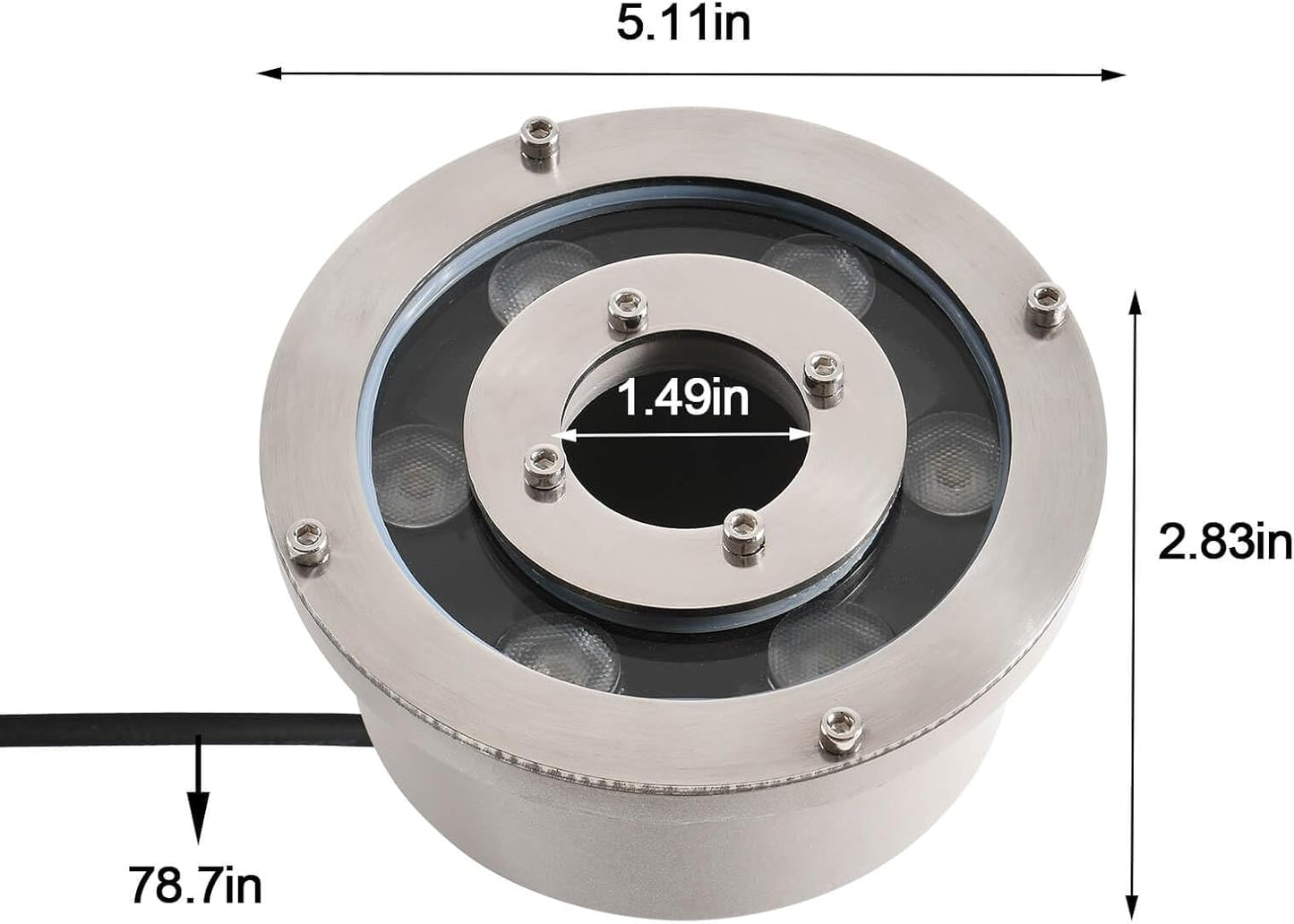 Fountain Light LED Underwater Pond Lights 18W RGB Color Changing with Remote AC12V IP68 Waterproof Submersible Light for Garden Fountain Pond