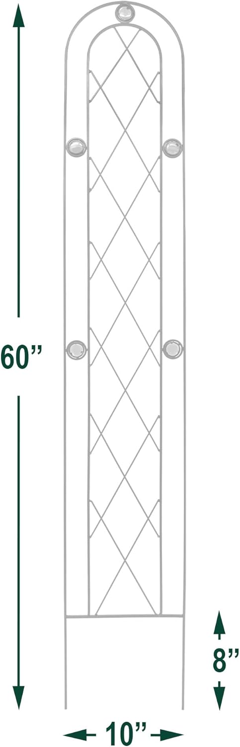 TR02B- Emerald Series Trellis, Arched Garden Trellis 5' x 10", Black