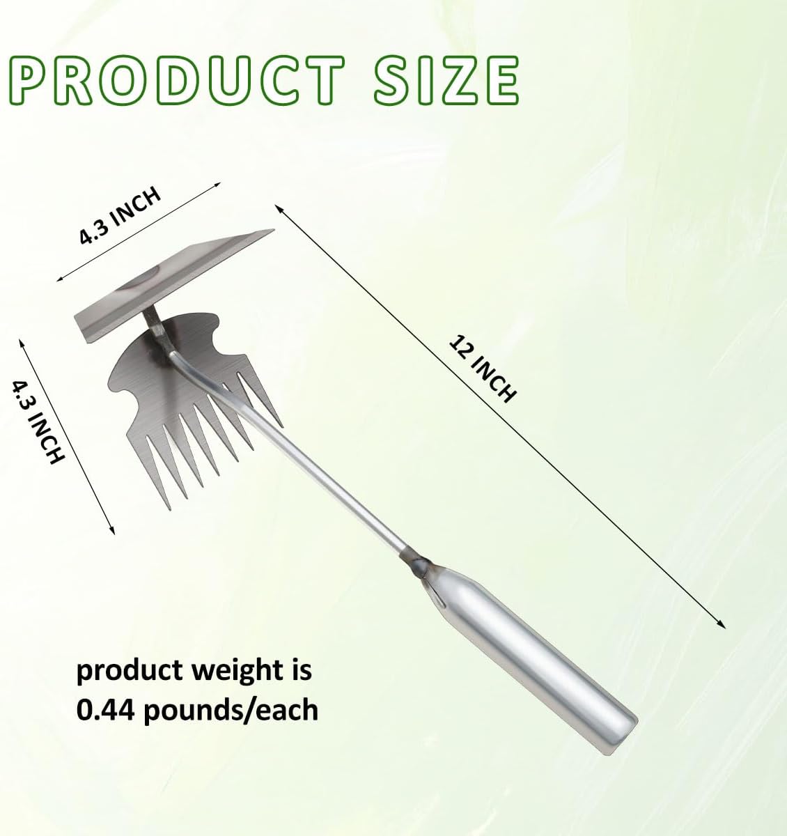 Dual-Head Weed Puller Tool, 2 Pack Heavy Duty Weeder Tool & Weed Remover, Garden Uprooting Tool with Hoe and Rake for Easy Weed Removal