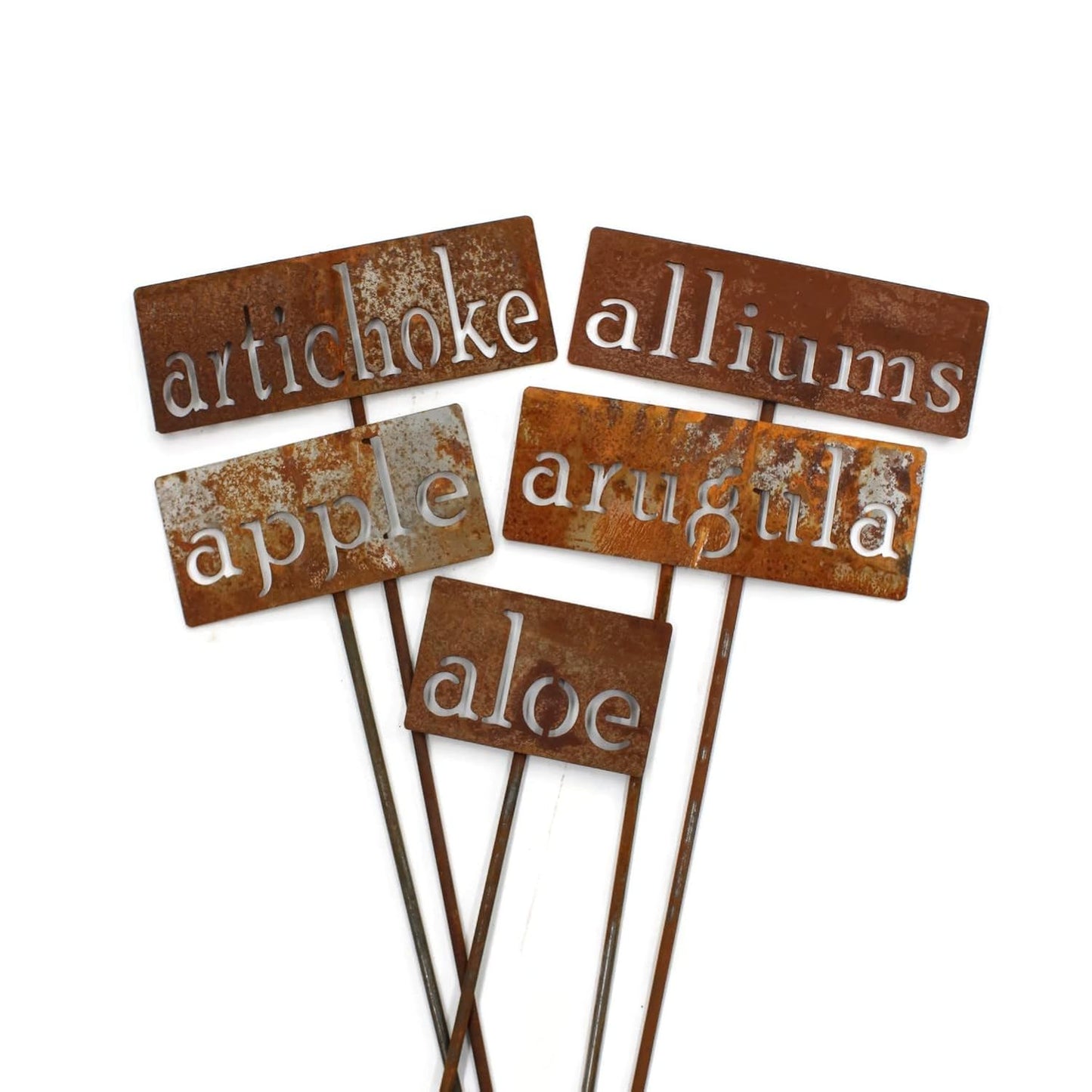 Classic Metal Garden Markers 19 Inches Tall (arugula, Naturally Rusted)