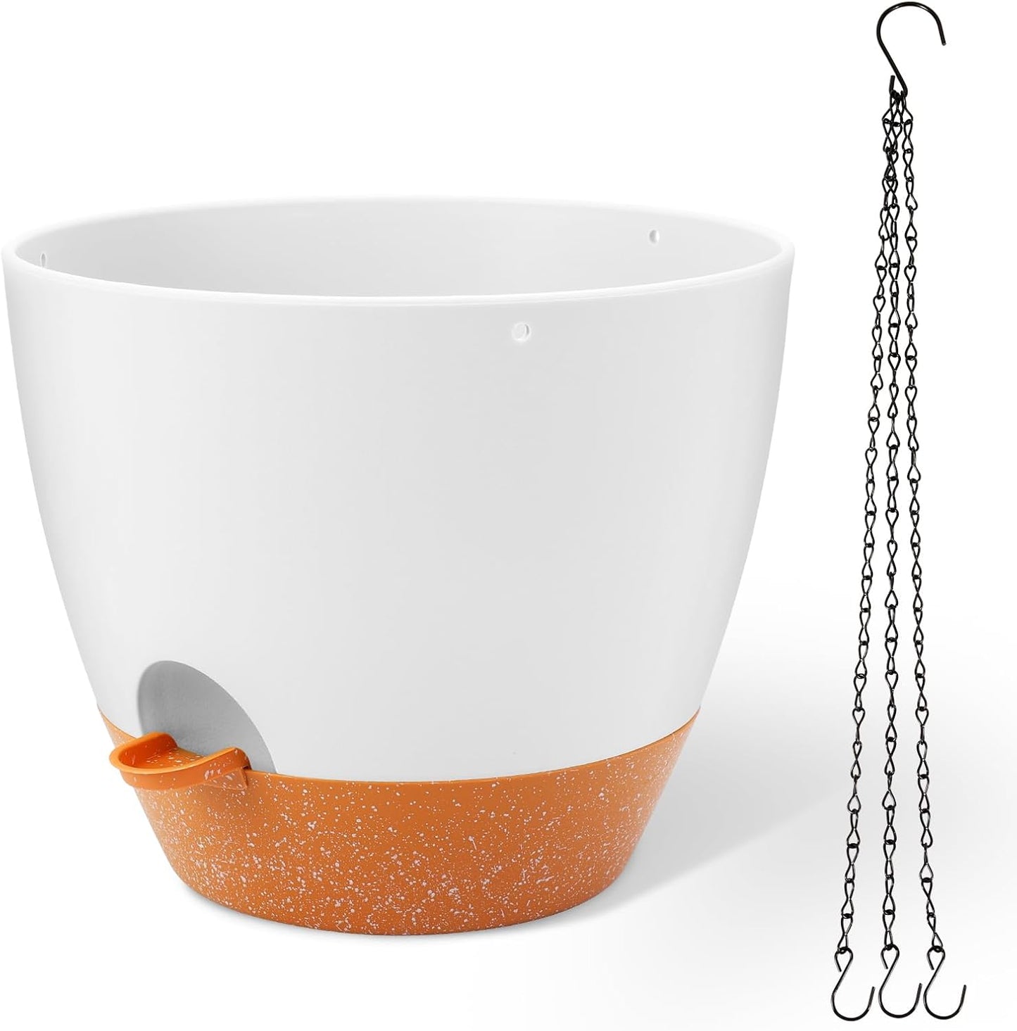 GARDIFE Large Hanging Planter, 12 inch Hanging planters for Indoor. Outdoor Plants, Self Watering Plant Pot, Plant Hanger, White