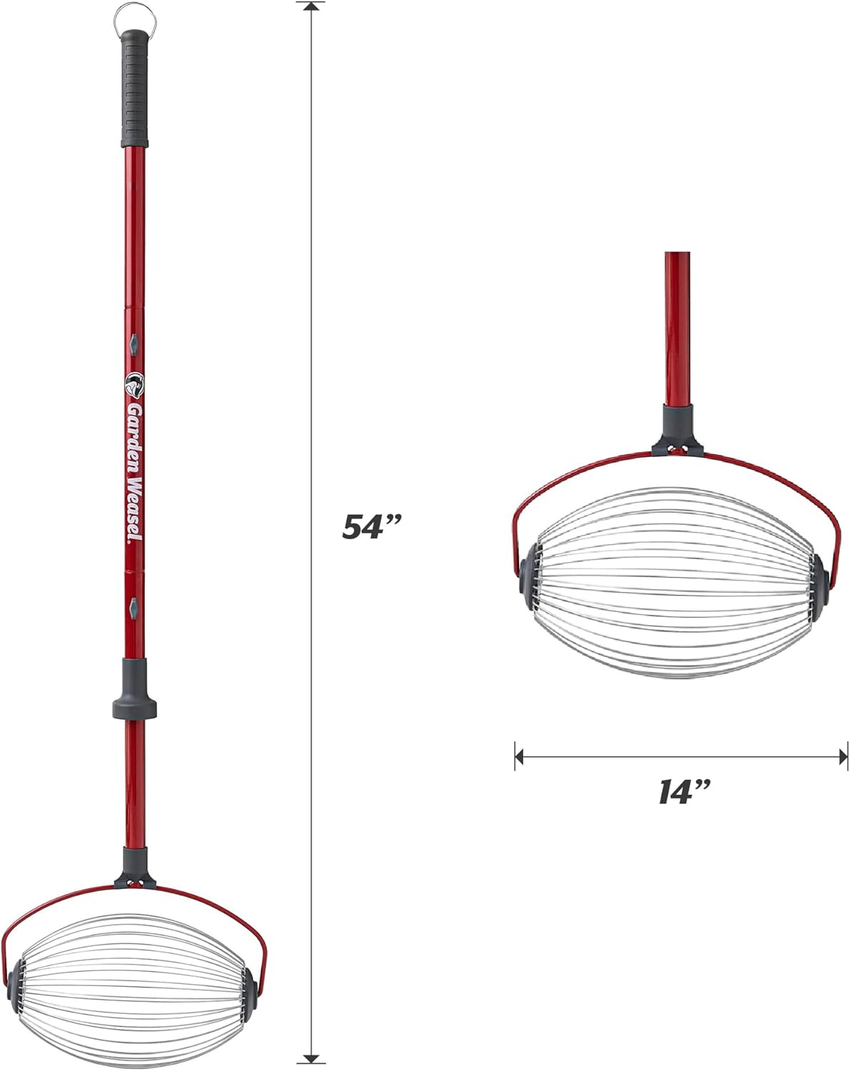 GARDEN WEASEL Large Nut Gatherer Roller – Nut Collector Tool for Walnuts, Sweet Gum Balls, Tennis Balls and More – Yard Picker Upper with Durable Cage and Ergonomic Handle - Newest Model