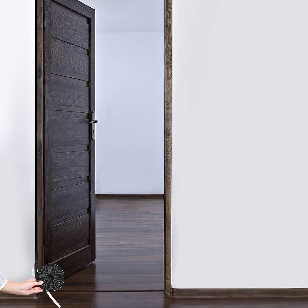 TORRAMI Maximum Compression Foam Weather Stripping 1 inch W X 1/2 inch T, Seal StripTape for Soundproofing Insulation Total 13 feet (2 Rolls of 6.5 Ft Each)