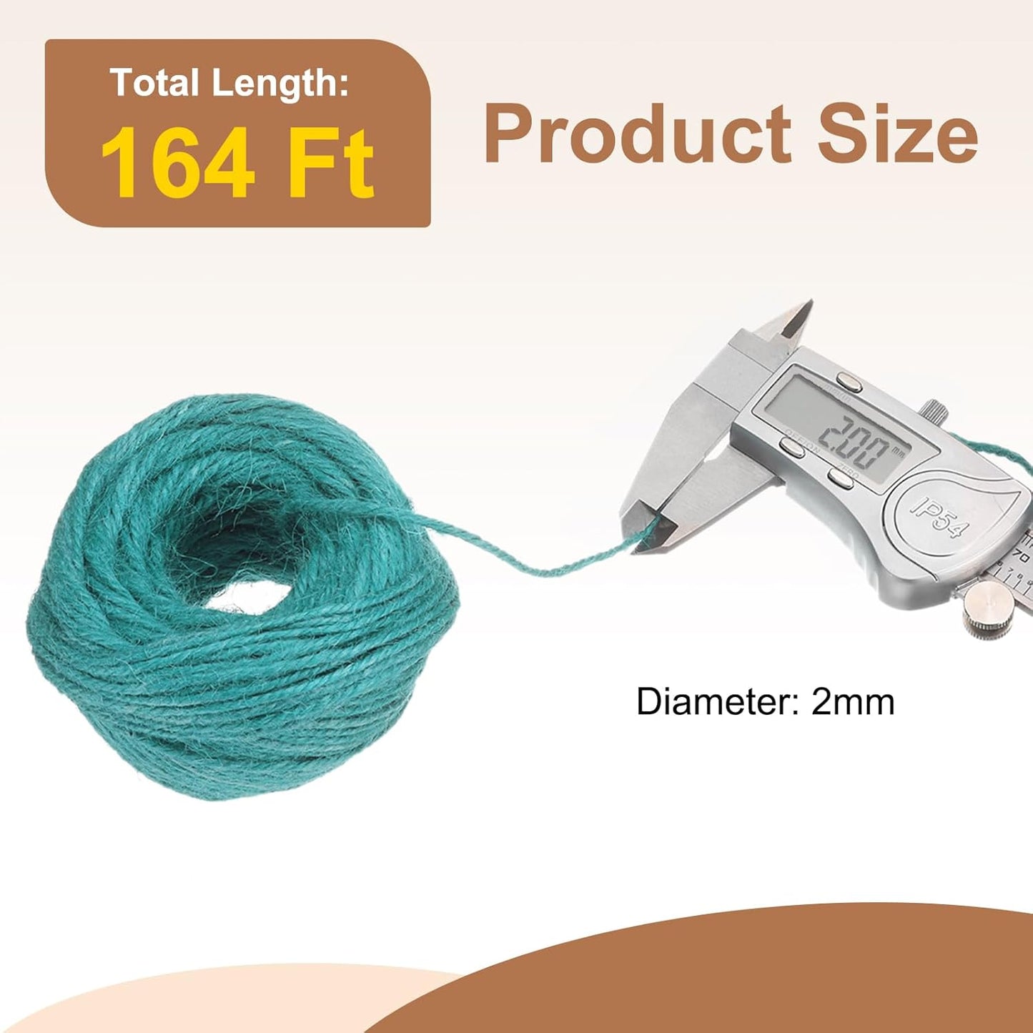 uxcell 164 Feet Natural Jute Twine String,2mm Thin Garden Twine Rope Colored Plant String Cord for DIY Art Crafts Gift Wrapping Decoration Packing Gardening Plant Hanger,Bright Blue