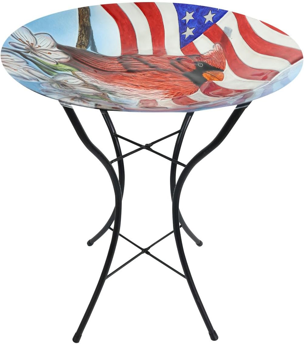 Briarwood Lane American Cardinal Glass Birdbath