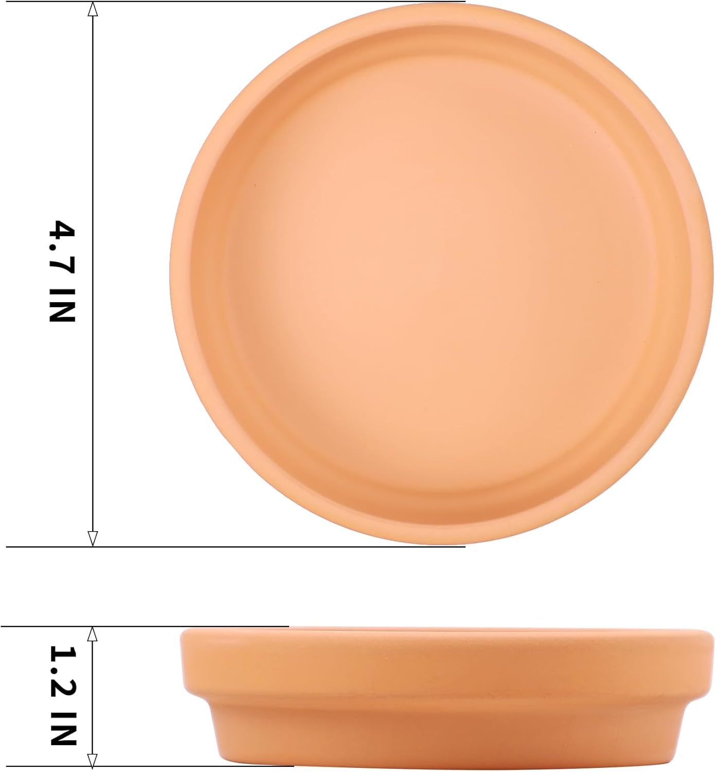 Fcacti 4.7 inch Middle Terra Cotta Plant Saucers, Round Pot Drip Trays,Durable Thicker Clay Plant Tray Flower Pot Saucers for Outdoors Indoors Flower Pots and Planters,Pack of 7