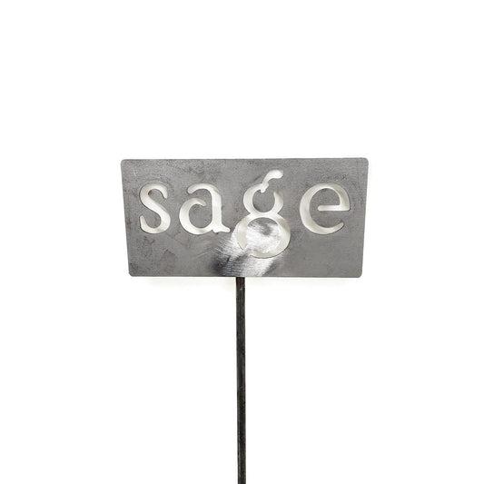 Classic Metal Garden Markers 19 Inches Tall (sage, Raw, Unfinished Steel (will rust with time))