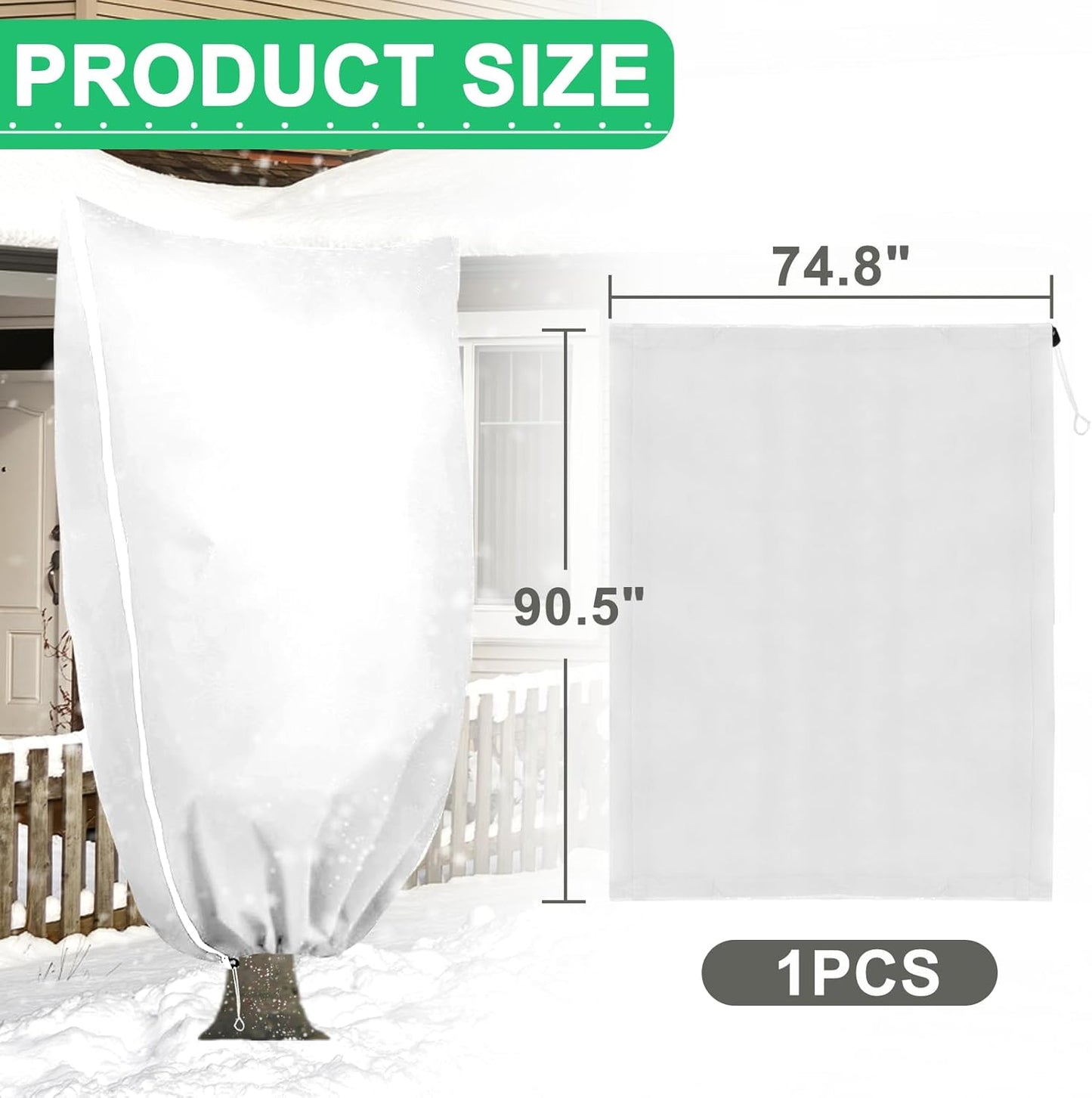DQS Plant Covers Freeze Protection, 74.8" x90.5" Winter Frost Protection Blankets Frost Cloth,Suitable for Outdoor Winter Frost, Cold Weather, shrubs, Trees, Jackets, and coverings