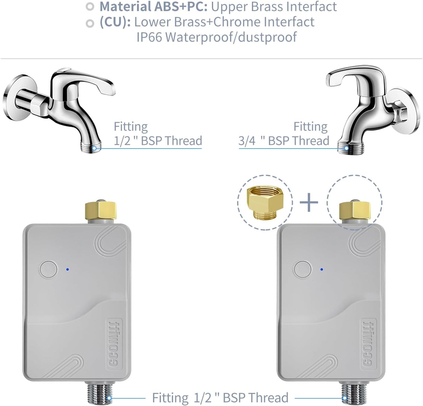 ECOWITT Wittflow Sprinkler Timer, WFC01 Smart Watering Timer, BSP Thread, Need to Connect to GW2000 Wi-Fi Hub, Built-in Water Flow Meter and Temperature Sensor, Intelligent Irrigation