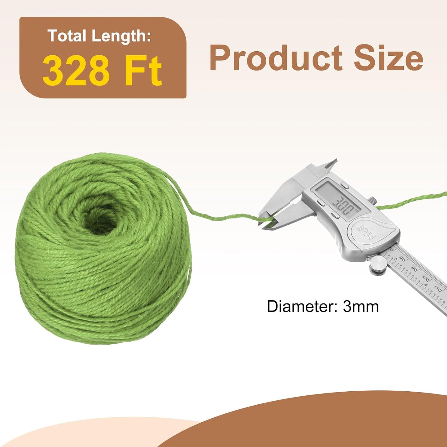 uxcell 328 Feet Natural Jute Twine String,3mm Thin Garden Twine Rope Colored Plant String Cord for DIY Art Crafts Gift Wrapping Decoration Packing Gardening Plant Hanger,Light Green
