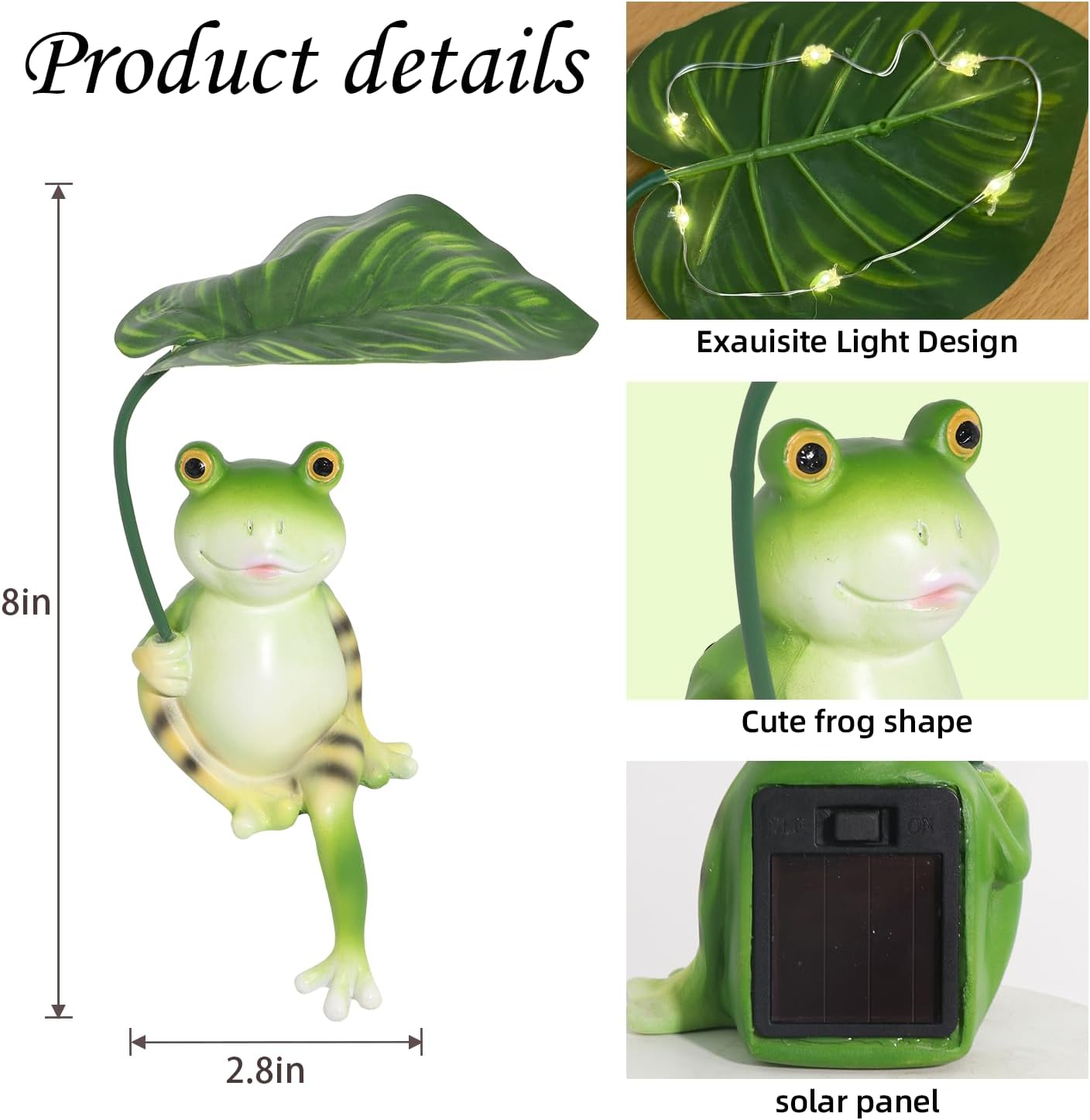 Solar Garden Statues Frog Garden Decor Figurine Lights with Umbrella for Outside,Yard Decorations Outdoor Patio Decor,Gardening Gifts for Women Mother's Day