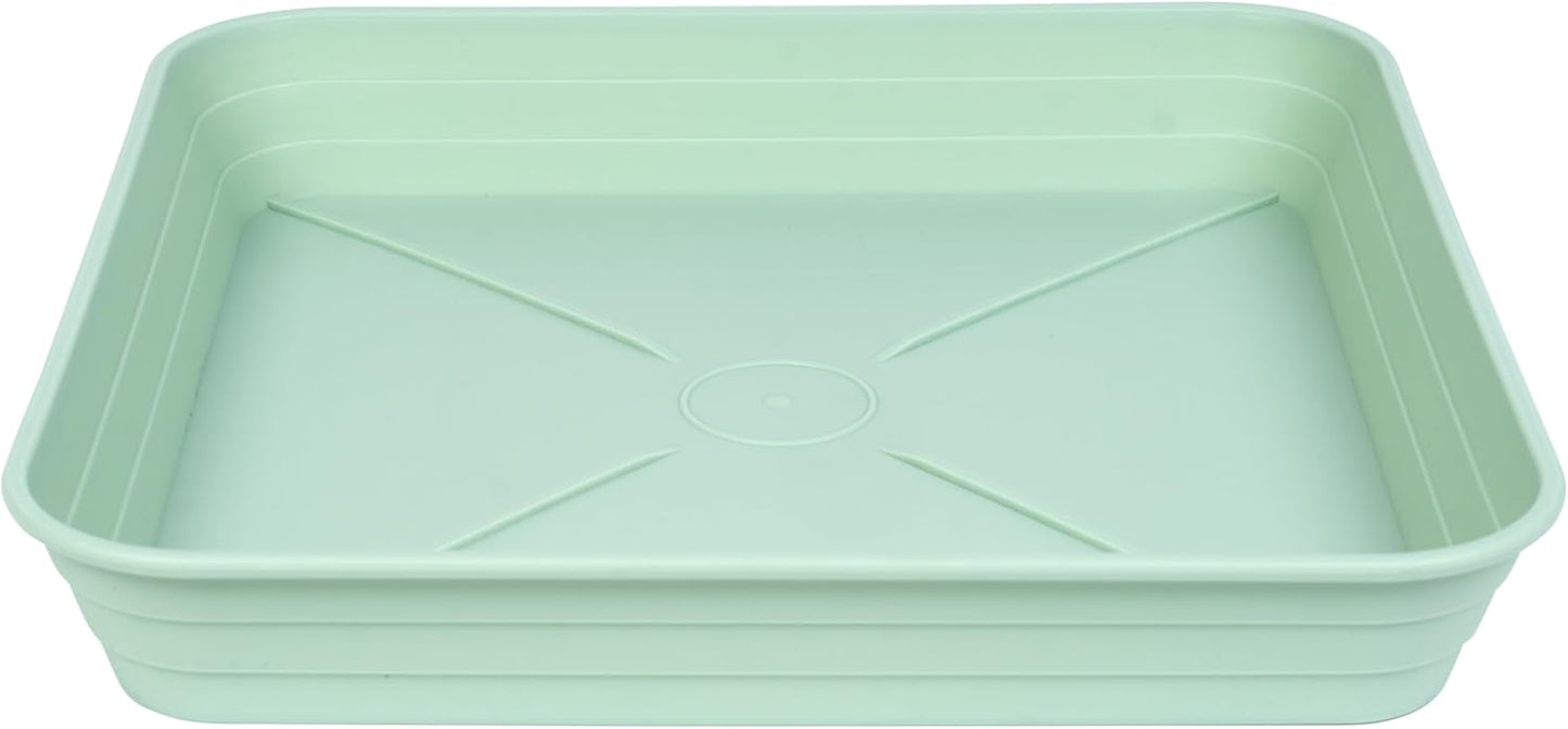 4 Pack Square Plant Saucer Tray 8 inch, 6 8 10 12 14 16 18 20 inch Heavy Duty Plastic Square Plant Saucers for Indoors Outdoor, Flower Planter Drip Trays for Pots, Seed Starting Tray