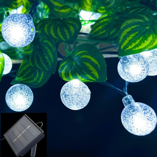 Solar String Lights Outdoor Waterproof, 36FT 60 LEDs 8 Modes Solar Fairy Crystal Globe Christmas String Lights for Holiday Party Gardens Backyard Wedding