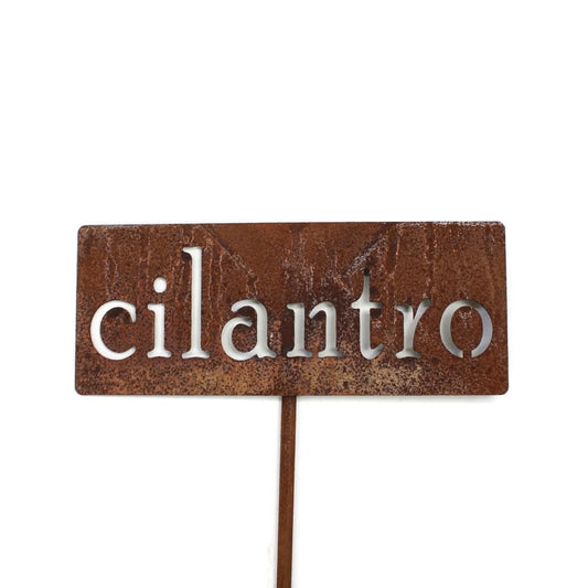 Classic Metal Garden Markers 19 Inches Tall (cilantro, Naturally Rusted)