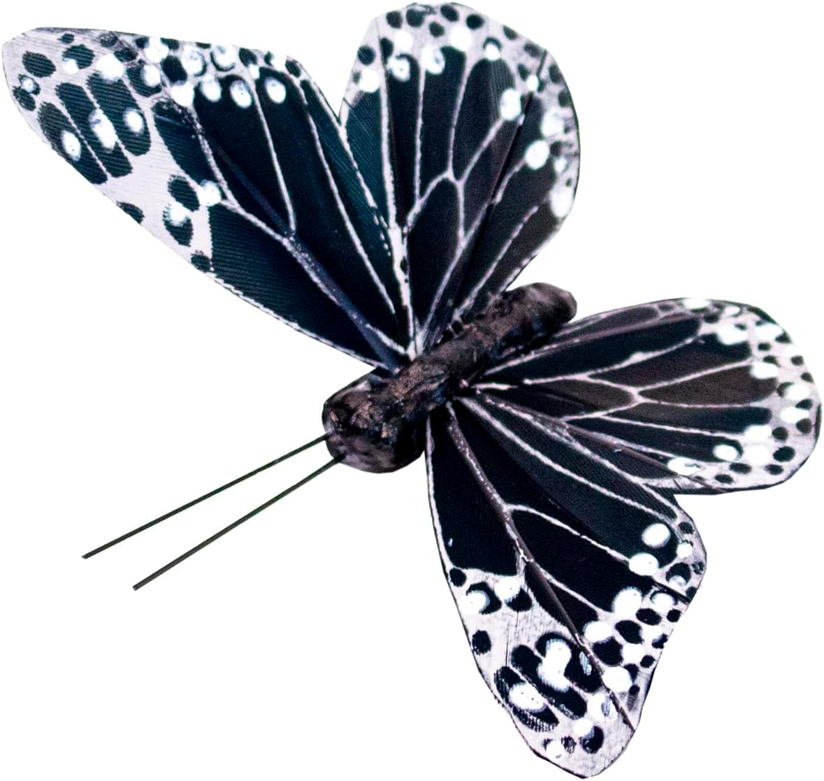 YCHTEWY- Feather Butterfly Decoration Set of 12 pcs Black Butterflies Party Decorations Halloween Decoration Home Decoration
