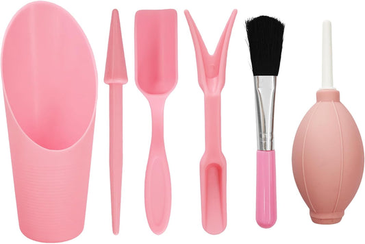 6Pcs Mini Succulent Tools Set, Garden Hand Tools Kit for Indoor Plant Care, Succulent Bonsai Miniature Garden Tool Set, Small Gardening Tools for Transplanting Digging Planting, Pink