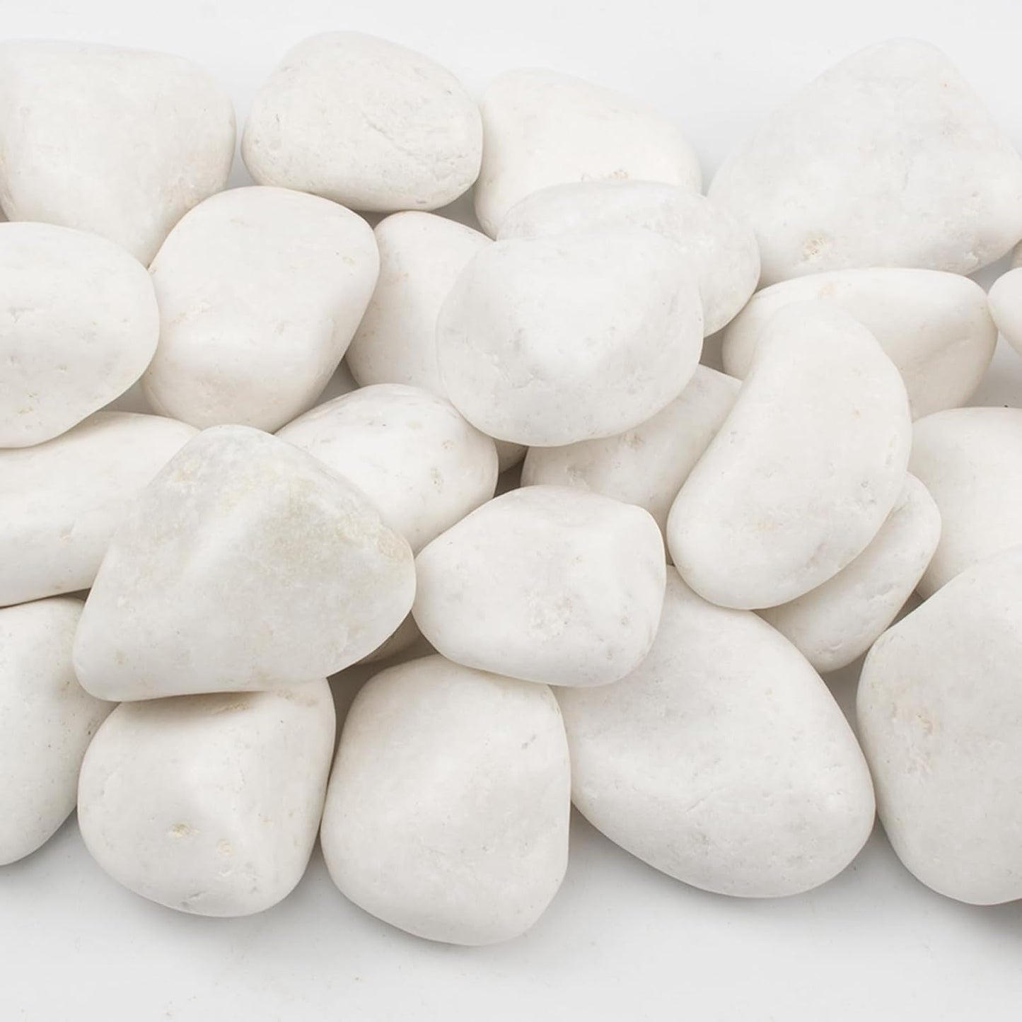 20 lbs White Polished Decorative Stones, 2-3 Inch Polished Rocks, Ideal for Garden Landscaping, Potted Plants, Pathways, Vase Fillers, and Aquarium Decoration(Pure White, Weight: 20 LB)